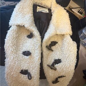 SoulCal & Co Cream Shaggy Fleece Vest Gilet Bodywarmer Uk 10 Us 6 To 8 Women’s